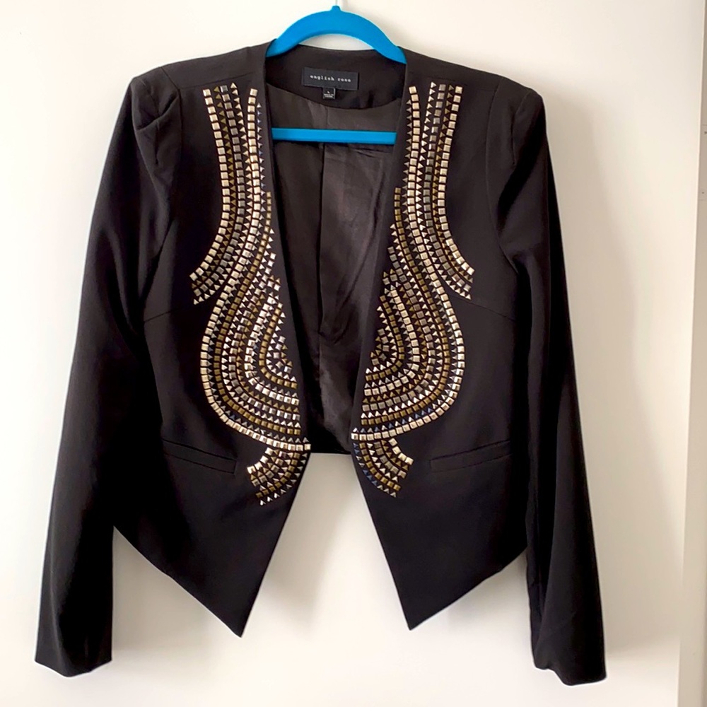 ENGLISH ROSE 🥀 | Studded Crop Jacket